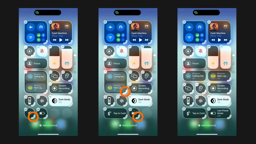 コントロールセンターをカスタマイズして使用する iOS 18 2